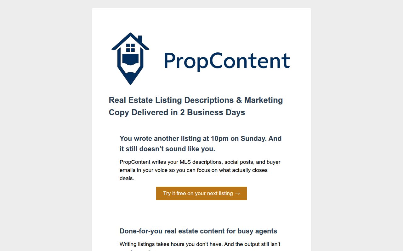 PropContent — Real Estate Listing Descriptions & Marketing Copy | 2 ...